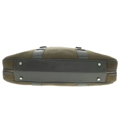 [Used] Porsche Design Twill Canvas Briefcase Dark Olive x Dark Brown [Condition Rank C] [Men&