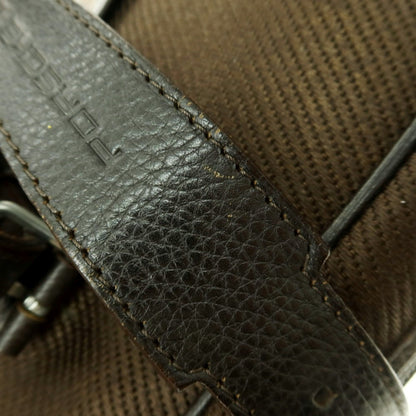 [Used] Porsche Design Twill Canvas Briefcase Dark Olive x Dark Brown [Condition Rank C] [Men&