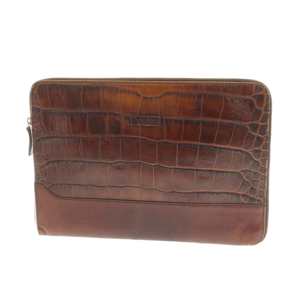 [Used] Daniel &amp;amp; Bob Crocodile-embossed leather clutch bag, brown [Condition: C] [Men&