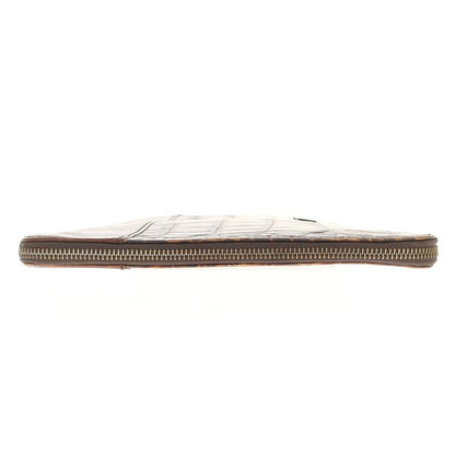 【中古】ダニエルアンドボブ Daniel &amp; Bob クロコダイル型押しレザー クラッチバッグ ブラウン【 状態ランクC 】【 メンズ 】