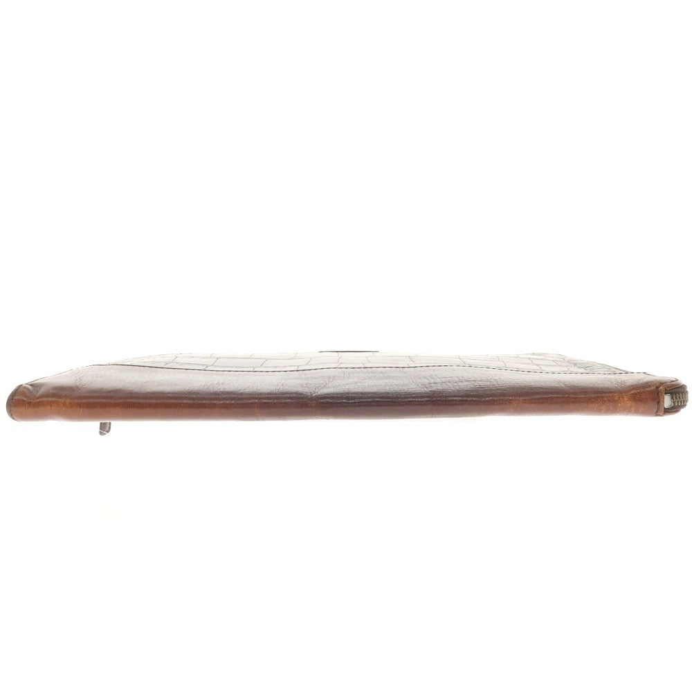 [Used] Daniel &amp;amp; Bob Crocodile-embossed leather clutch bag, brown [Condition: C] [Men&