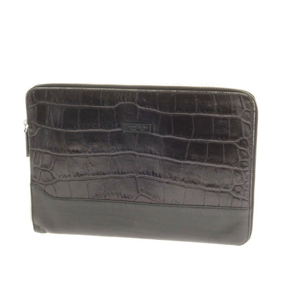 [Used] Daniel &amp;amp; Bob Crocodile-embossed leather clutch bag, black [Condition: C] [Men&