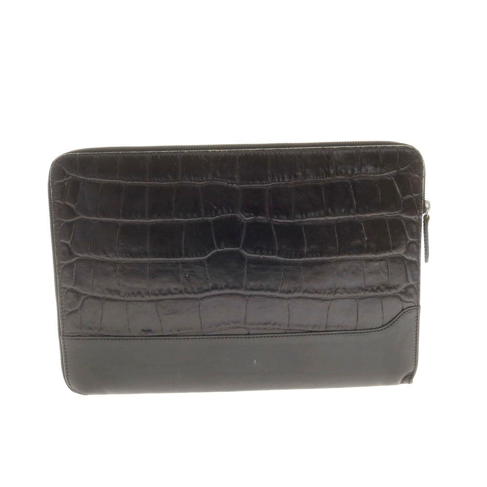 [Used] Daniel &amp;amp; Bob Crocodile-embossed leather clutch bag, black [Condition: C] [Men&