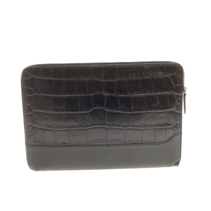 [Used] Daniel &amp;amp; Bob Crocodile-embossed leather clutch bag, black [Condition: C] [Men&