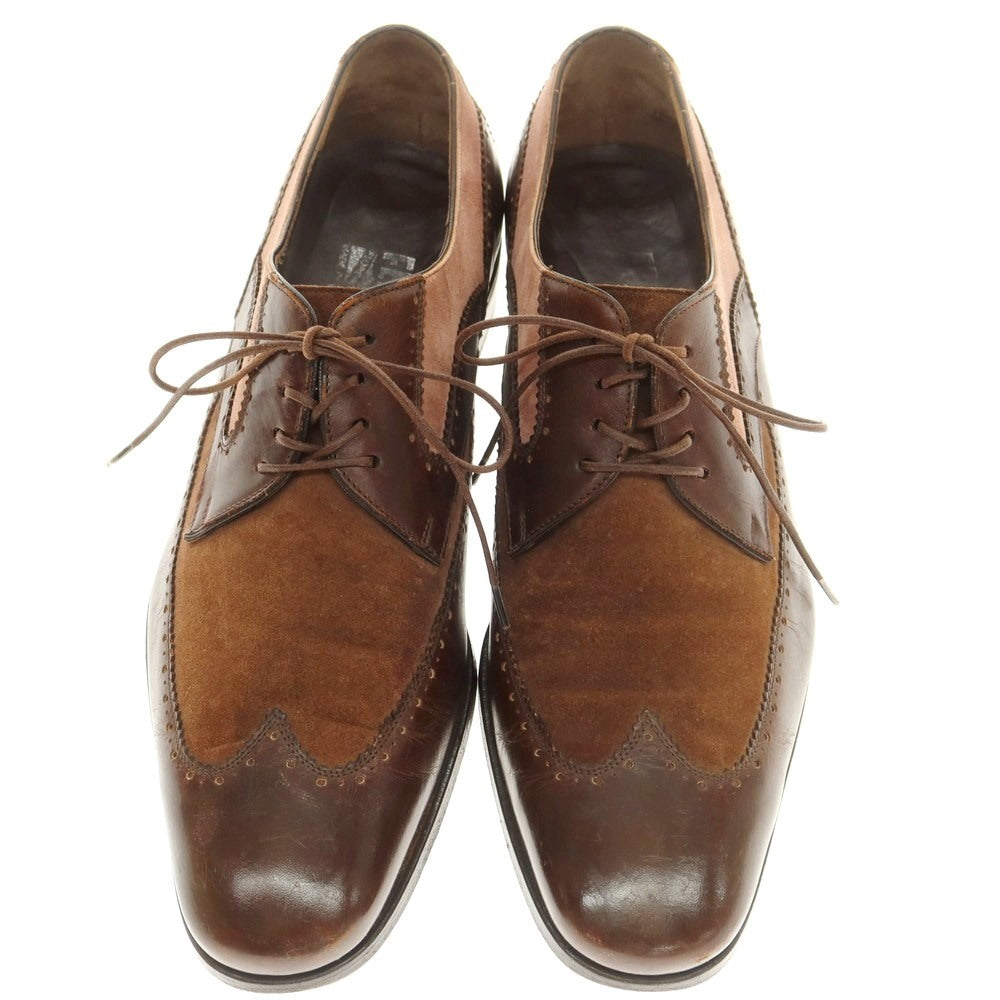 [Used] Salvatore Ferragamo Combi Blind Brogue Dress Shoes Brown [7EE] [Condition Rank C] [Men&