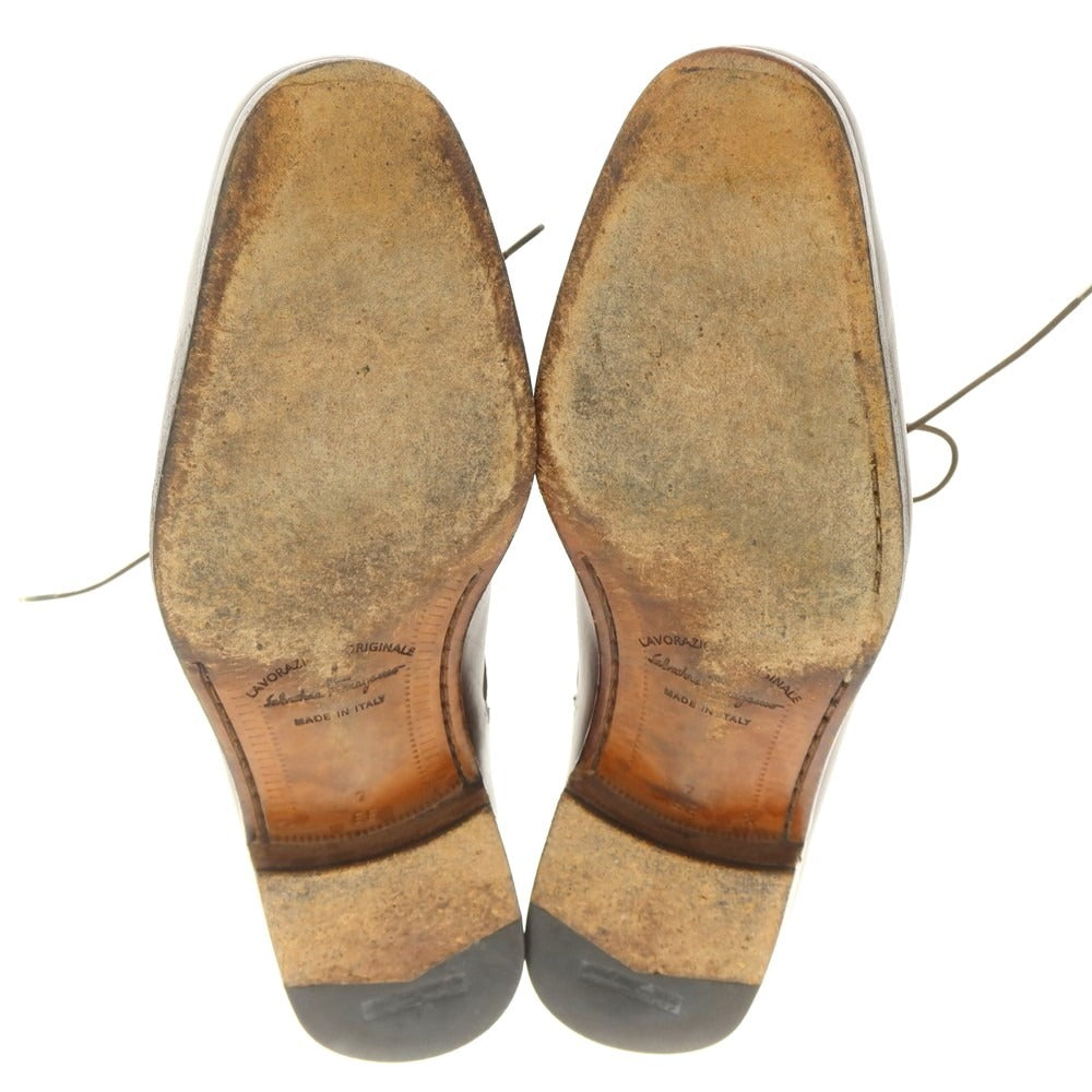 [Used] Salvatore Ferragamo Combi Blind Brogue Dress Shoes Brown [7EE] [Condition Rank C] [Men&