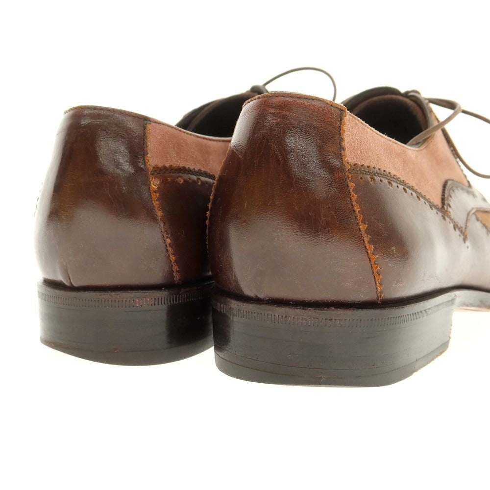 [Used] Salvatore Ferragamo Combi Blind Brogue Dress Shoes Brown [7EE] [Condition Rank C] [Men&