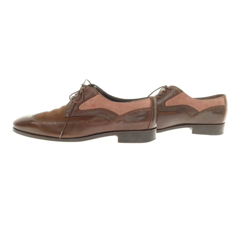 [Used] Salvatore Ferragamo Combi Blind Brogue Dress Shoes Brown [7EE] [Condition Rank C] [Men&