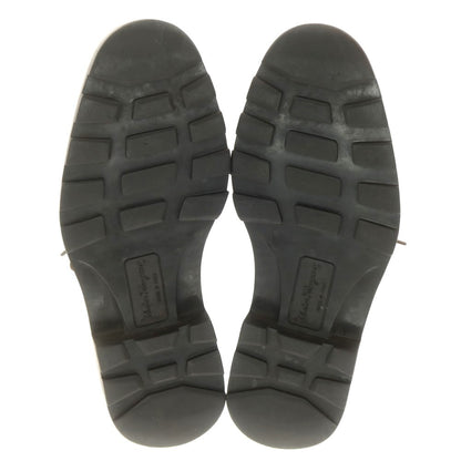 【中古】サルヴァトーレフェラガモ Salvatore Ferragamo 型押しレザー ダービーシューズ ブラウン【 7 1/2EE 】【 状態ランクB 】【 メンズ 】