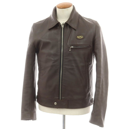 【中古】ヒステリックグラマー HYSTERIC GLAMOUR ×Lewis Leathers レザー ライダースジャケット ブラウン【 M 】【 状態ランクC 】【 メンズ 】