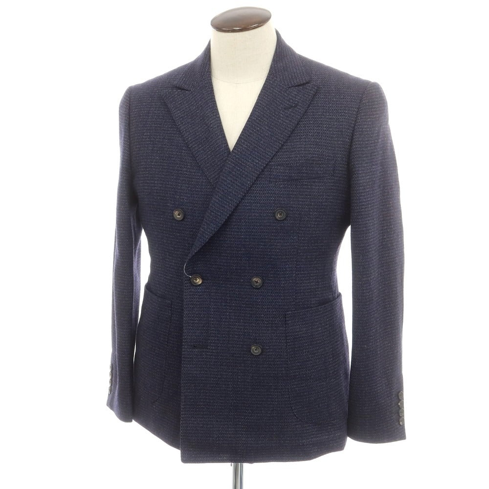 【中古】ハーディエイミス Hardy Amies ウール ダブル テーラードジャケット ネイビー【 40 】【 状態ランクB 】【 メンズ 】