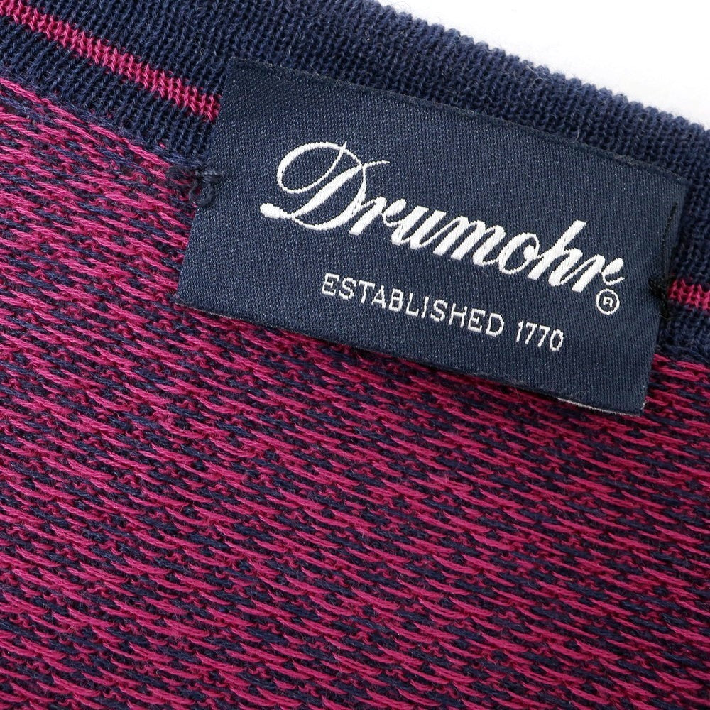 [Used] Drumohr high gauge cotton knit cardigan, pink purple x navy [48] [Condition: C] [Men&