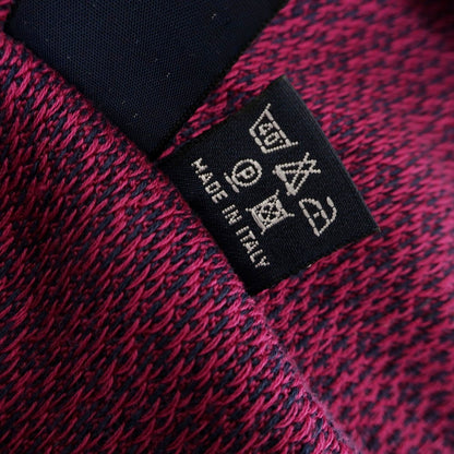 [Used] Drumohr high gauge cotton knit cardigan, pink purple x navy [48] [Condition: C] [Men&