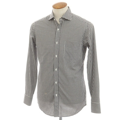 [Used] Psycho Bunny International Gallery BEAMS special order cotton gingham check wide collar casual shirt black x white [M] [Condition rank B] [Men&