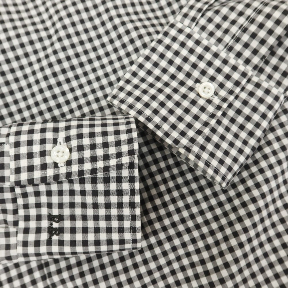 [Used] Psycho Bunny International Gallery BEAMS special order cotton gingham check wide collar casual shirt black x white [M] [Condition rank B] [Men&