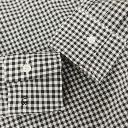 [Used] Psycho Bunny International Gallery BEAMS special order cotton gingham check wide collar casual shirt black x white [M] [Condition rank B] [Men&