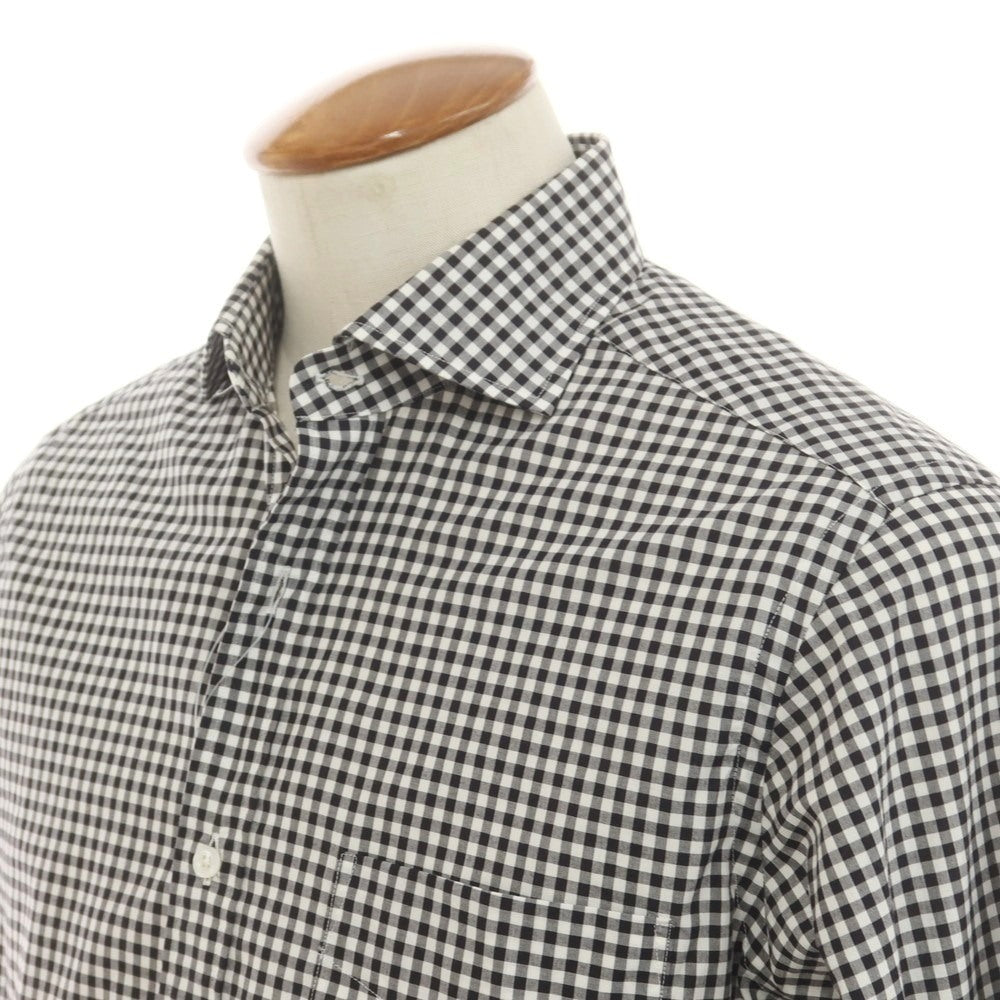 [Used] Psycho Bunny International Gallery BEAMS special order cotton gingham check wide collar casual shirt black x white [M] [Condition rank B] [Men&