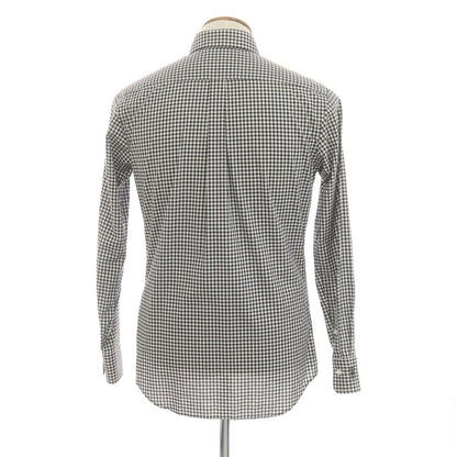 [Used] Psycho Bunny International Gallery BEAMS special order cotton gingham check wide collar casual shirt black x white [M] [Condition rank B] [Men&