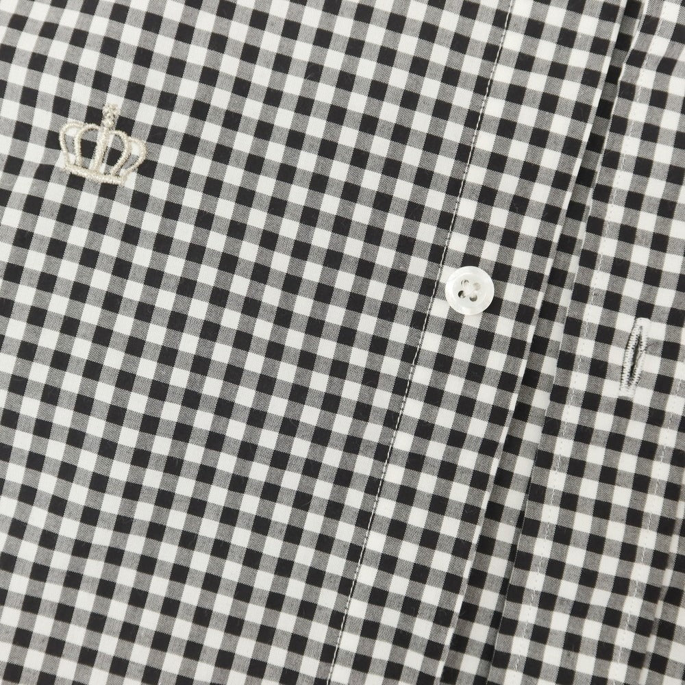 [Used] Psycho Bunny International Gallery BEAMS special order cotton gingham check wide collar casual shirt black x white [M] [Condition rank B] [Men&