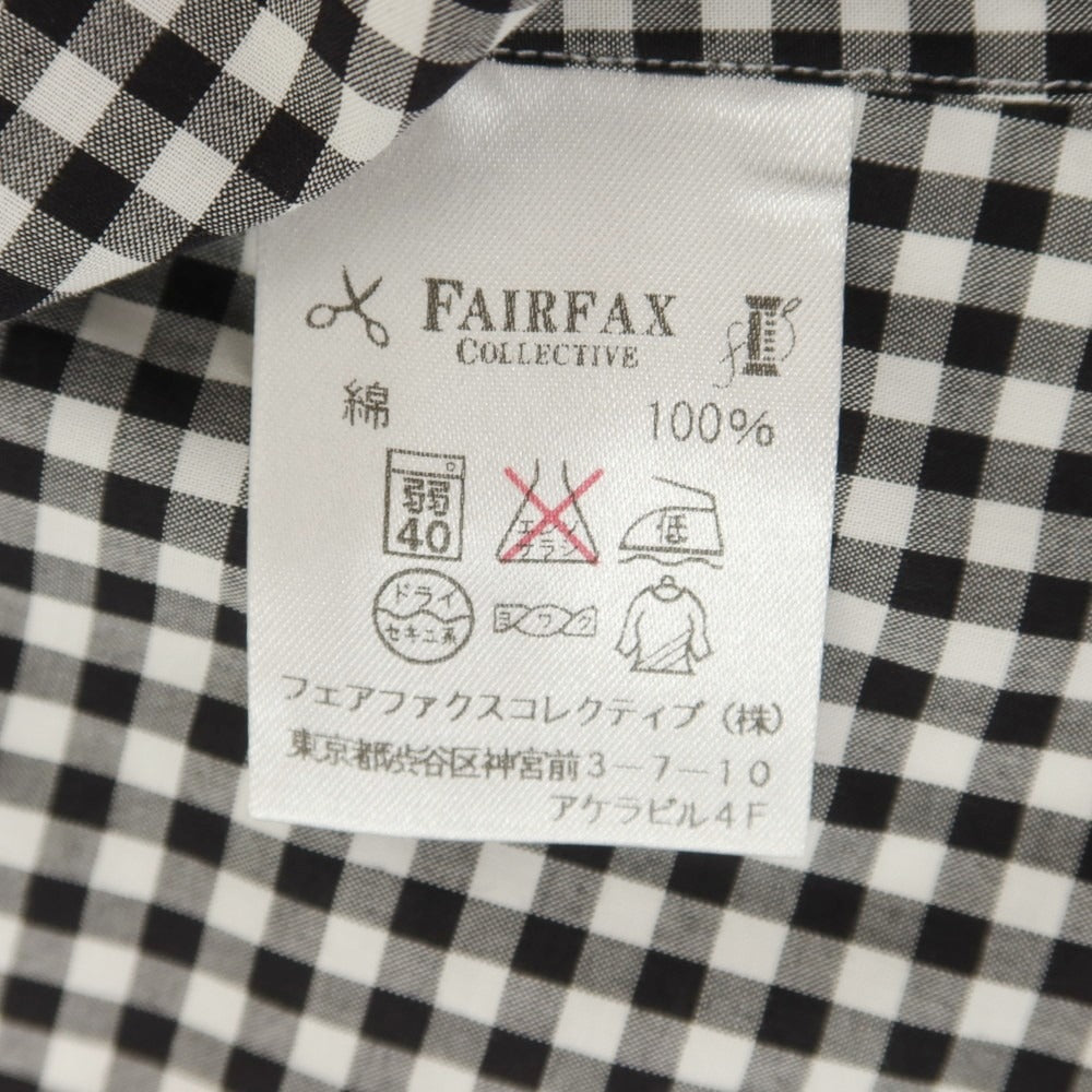 [Used] Psycho Bunny International Gallery BEAMS special order cotton gingham check wide collar casual shirt black x white [M] [Condition rank B] [Men&