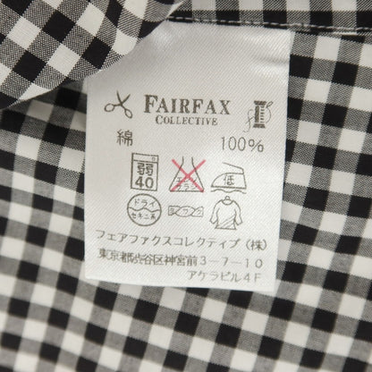 [Used] Psycho Bunny International Gallery BEAMS special order cotton gingham check wide collar casual shirt black x white [M] [Condition rank B] [Men&