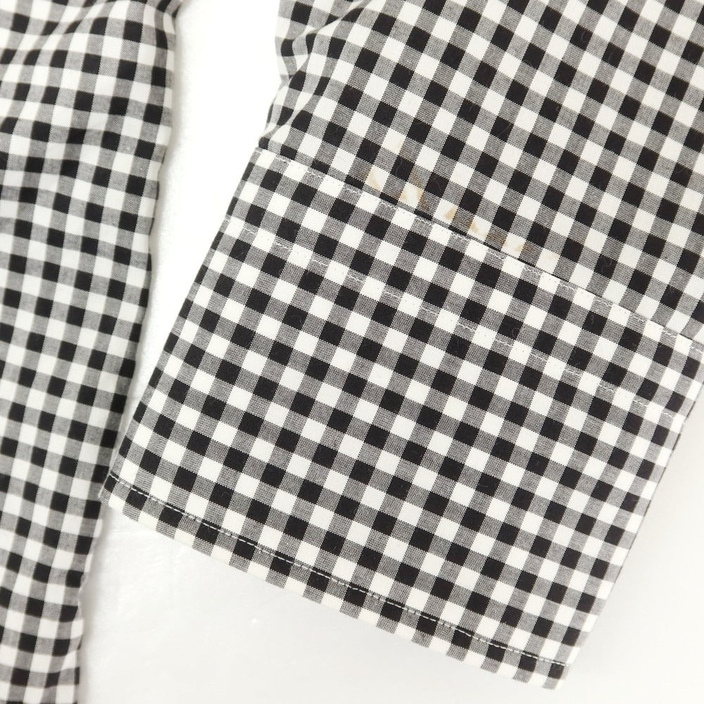 [Used] Psycho Bunny International Gallery BEAMS special order cotton gingham check wide collar casual shirt black x white [M] [Condition rank B] [Men&