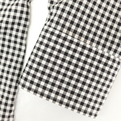[Used] Psycho Bunny International Gallery BEAMS special order cotton gingham check wide collar casual shirt black x white [M] [Condition rank B] [Men&