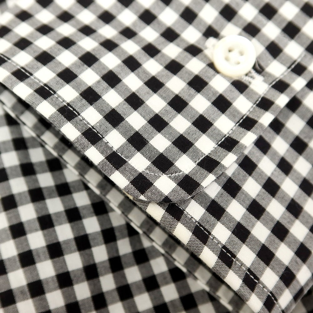 [Used] Psycho Bunny International Gallery BEAMS special order cotton gingham check wide collar casual shirt black x white [M] [Condition rank B] [Men&