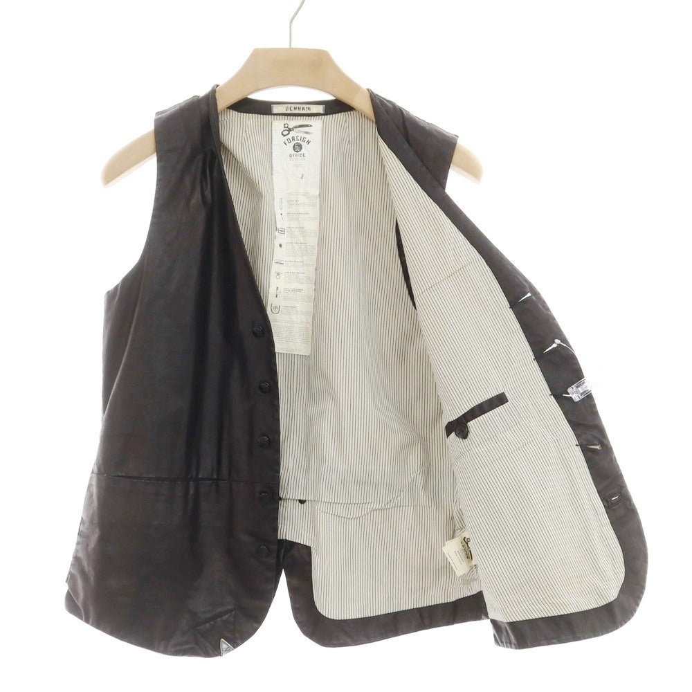 【中古】デンハム DENHAM コーティングコットン ジレ ベスト ブラック【 M 】【 状態ランクC 】【 メンズ 】
