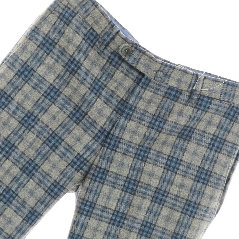 【中古】ジーティーアー G.T.A BEAMS F別注 ウール チェック ドレススラックスパンツ グレー【サイズ46】【 状態ランクB 】【 メンズ 】 [CPD]