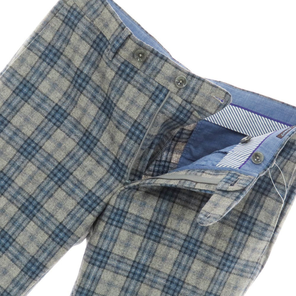 【中古】ジーティーアー G.T.A BEAMS F別注 ウール チェック ドレススラックスパンツ グレー【サイズ46】【 状態ランクB 】【 メンズ 】 [CPD]