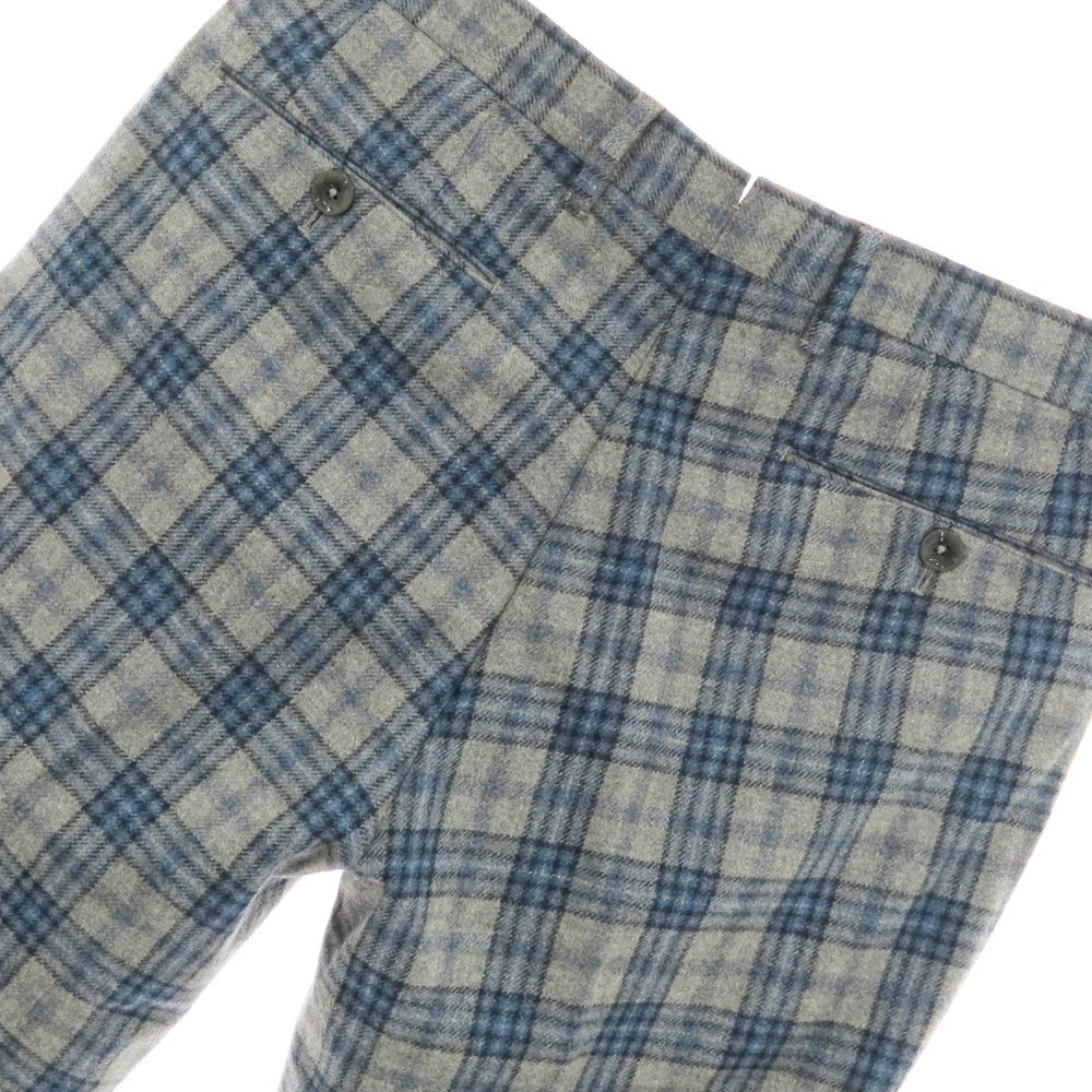 【中古】ジーティーアー G.T.A BEAMS F別注 ウール チェック ドレススラックスパンツ グレー【サイズ46】【 状態ランクB 】【 メンズ 】 [CPD]