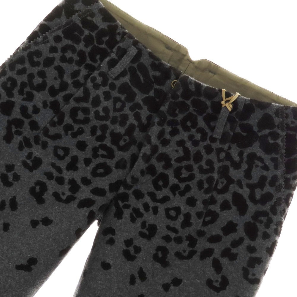 【中古】カラー kolor ウールナイロン レオパード カジュアルスラックスパンツ グレー【 2 】【 状態ランクA 】【 メンズ 】