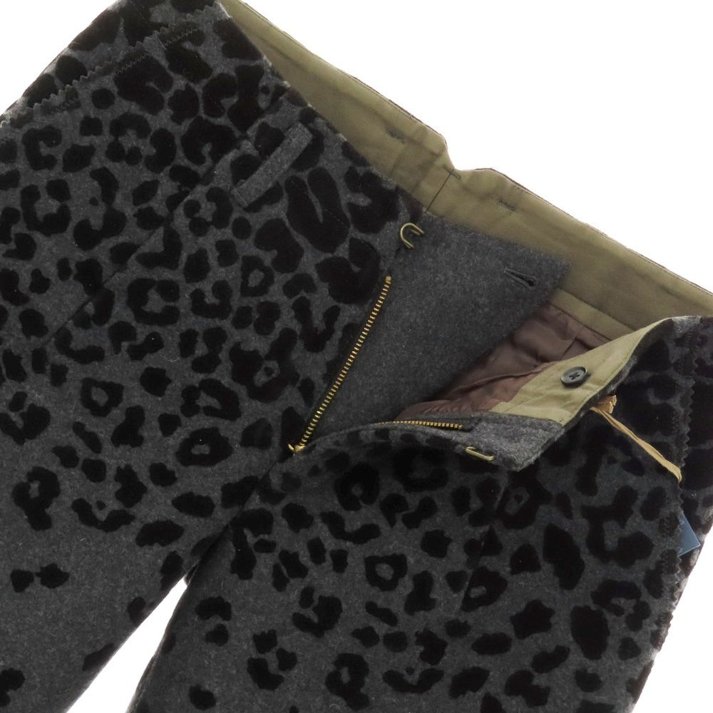 【中古】カラー kolor ウールナイロン レオパード カジュアルスラックスパンツ グレー【 2 】【 状態ランクA 】【 メンズ 】