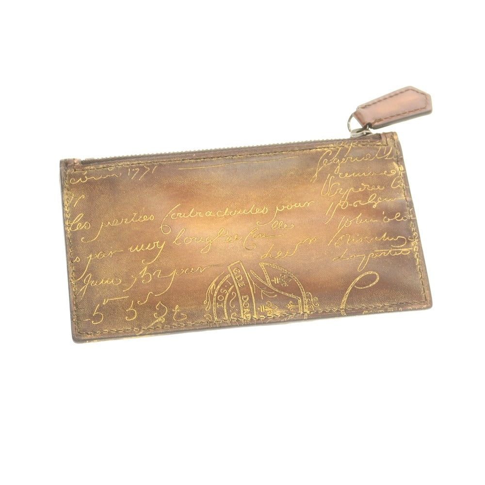 【中古】ベルルッティ Berluti ゴールデンパティーヌ カリグラフィ カードケース ブラウン【 状態ランクA 】【 メンズ 】