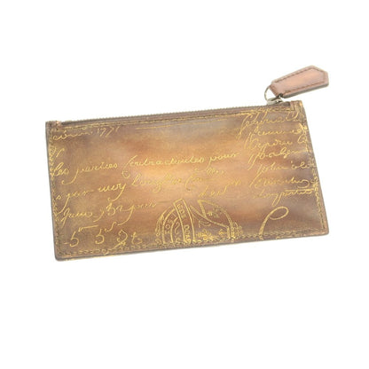 【中古】ベルルッティ Berluti ゴールデンパティーヌ カリグラフィ カードケース ブラウン【 状態ランクA 】【 メンズ 】