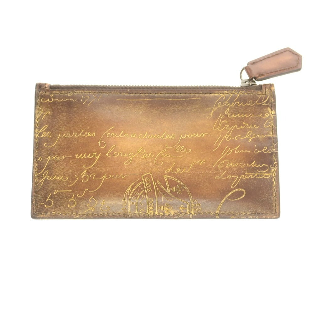 【中古】ベルルッティ Berluti ゴールデンパティーヌ カリグラフィ カードケース ブラウン【 状態ランクA 】【 メンズ 】