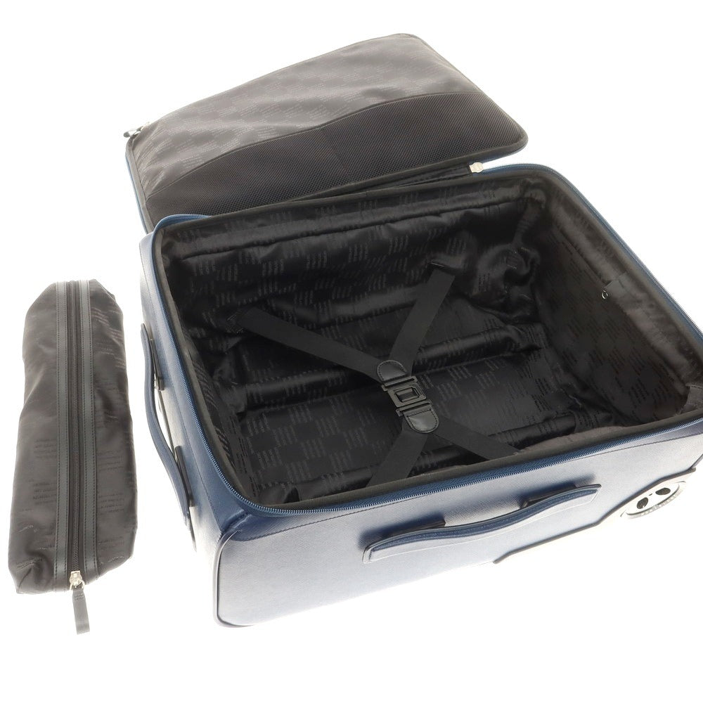 [Used] Montblanc MONTBLANC Embossed Leather Carry Bag Navy [Condition Rank B] [Men&