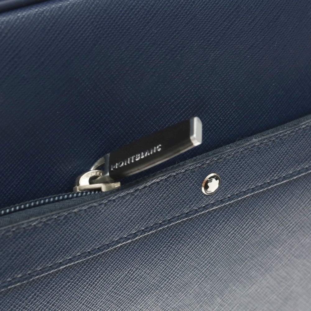 [Used] Montblanc MONTBLANC Embossed Leather Carry Bag Navy [Condition Rank B] [Men&