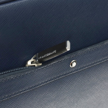 [Used] Montblanc MONTBLANC Embossed Leather Carry Bag Navy [Condition Rank B] [Men&