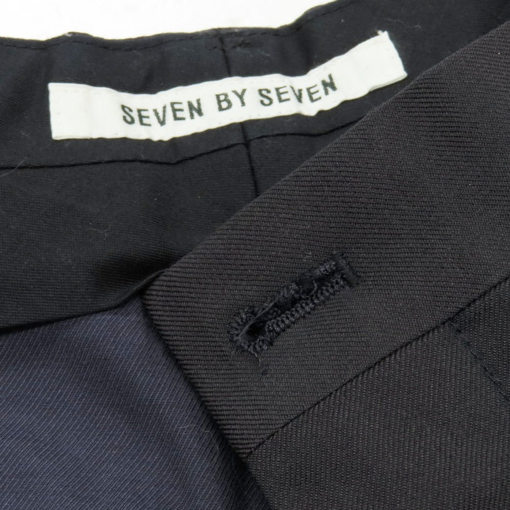 【中古】セブン バイ セブン SEVEN BY SEVEN ウール カジュアルスラックスパンツ ダークネイビー【サイズM】【 状態ランクB 】【 メンズ 】[CPD]