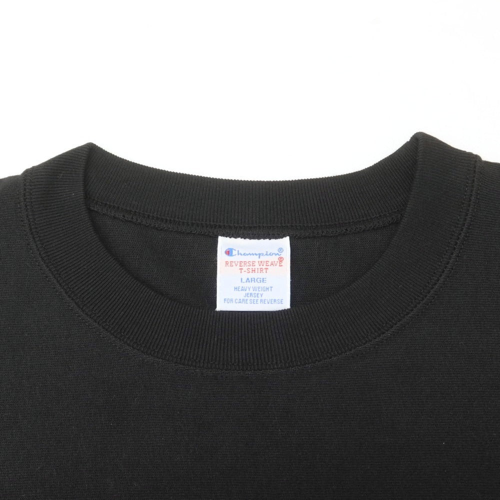 【中古】チャンピオン Champion コットン系 リバースウィーブ クルーネック 半袖Ｔシャツ ブラック【 サイズL 】【 状態ランクA 】【 メンズ 】 [DPD]