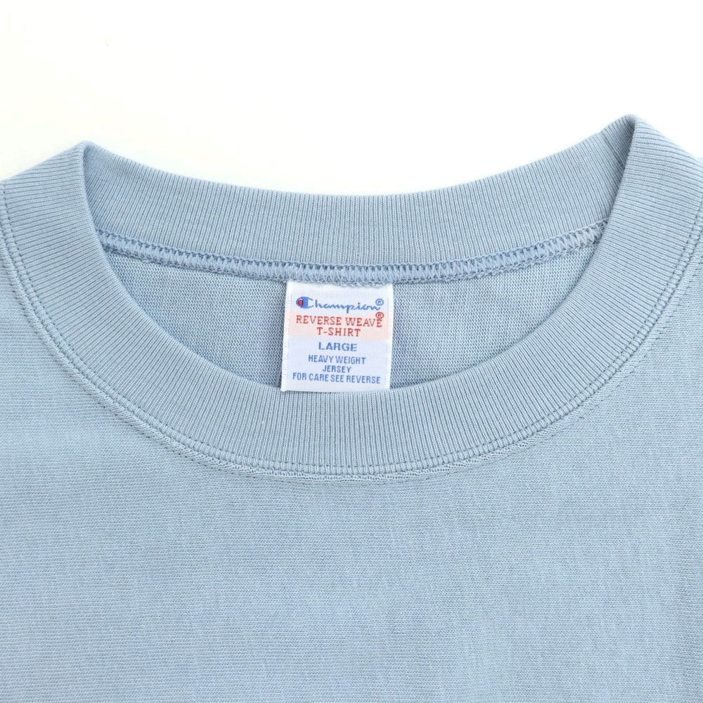 【中古】チャンピオン Champion コットン系 リバースウィーブ クルーネック 半袖Ｔシャツ ライトブルー【サイズL】【 状態ランクA 】【 メンズ 】[DPD]