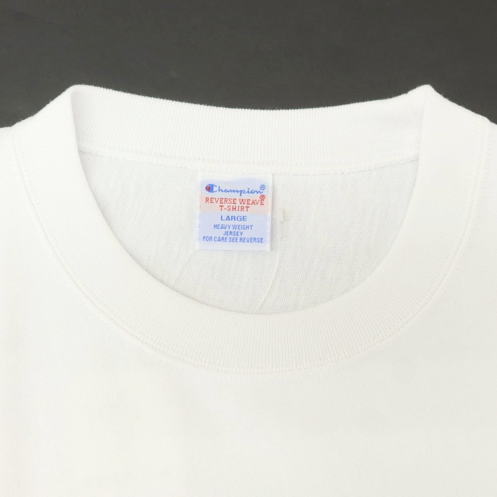 【中古】チャンピオン Champion コットン系 リバースウィーブ クルーネック 半袖Ｔシャツ ホワイト【 サイズL 】【 状態ランクA 】【 メンズ 】 [DPD]