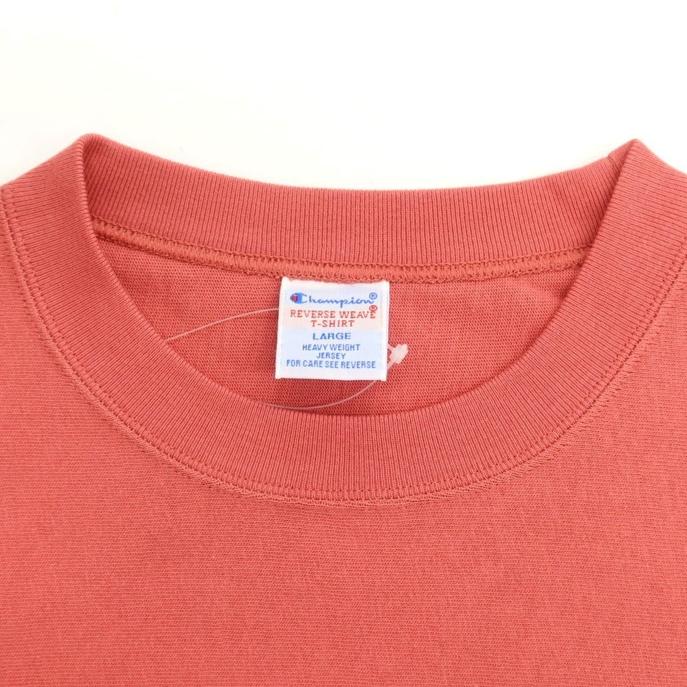 【中古】チャンピオン Champion コットン系 リバースウィーブ クルーネック 半袖Ｔシャツ ダークピンク【 サイズL 】【 状態ランクA 】【 メンズ 】 [DPD]