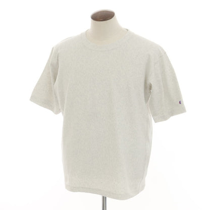 [Used] Champion Cotton Reverse Weave Crew Neck Short Sleeve T-Shirt Oatmeal [L] [Condition Rank B] [Men&