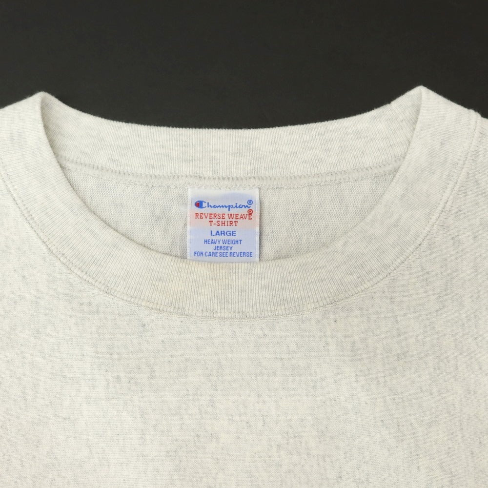 [Used] Champion Cotton Reverse Weave Crew Neck Short Sleeve T-Shirt Oatmeal [L] [Condition Rank B] [Men&