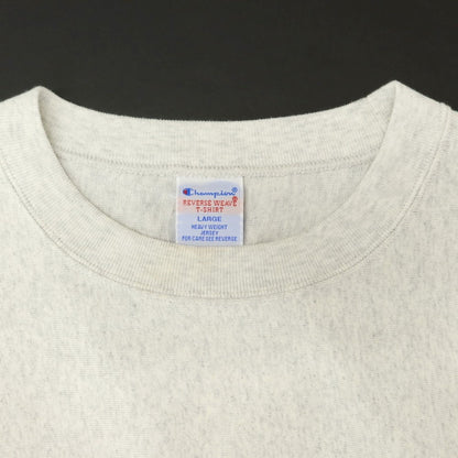 [Used] Champion Cotton Reverse Weave Crew Neck Short Sleeve T-Shirt Oatmeal [L] [Condition Rank B] [Men&