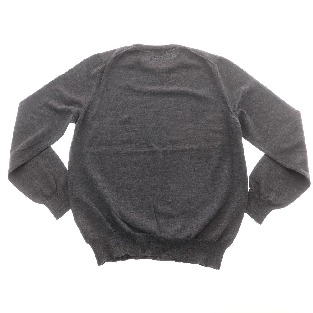 【中古】グランサッソ GRAN SASSO ハイゲージ ウール クルーネック プルオーバーニット チャコール【 48 】【 状態ランクC 】【 メンズ 】