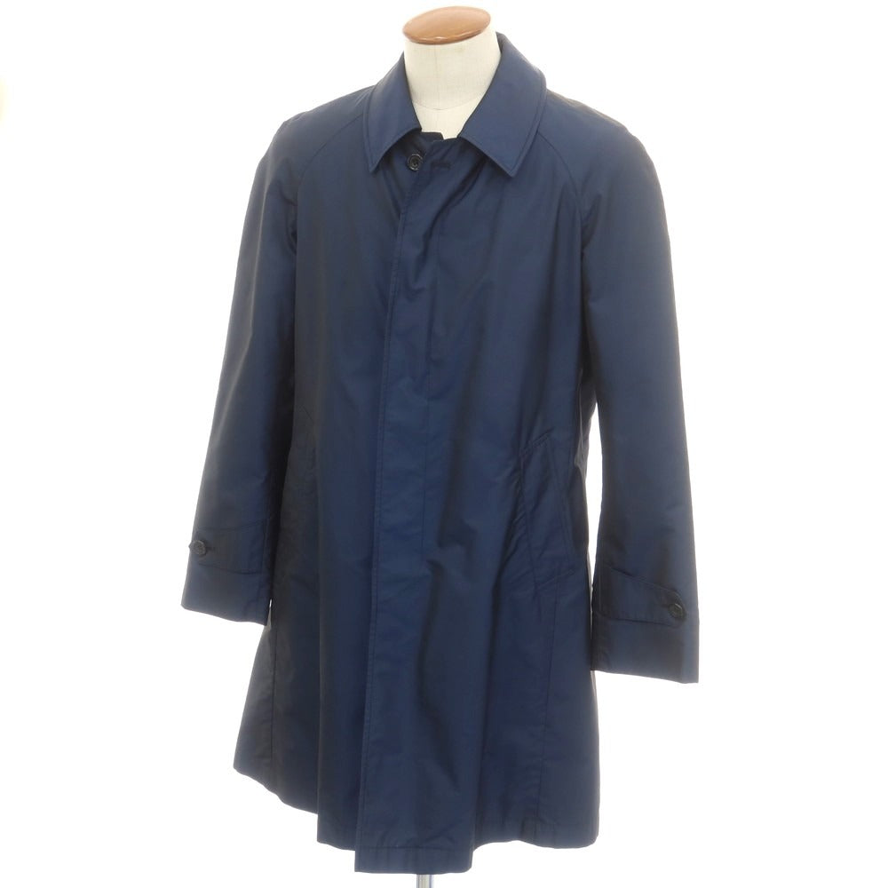 【中古】アクアスキュータム Aquascutum ナイロン ステンカラーコート ネイビー【 38 】【 状態ランクC 】【 メンズ 】